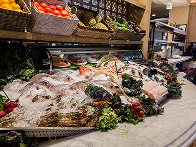 fresh fish on display